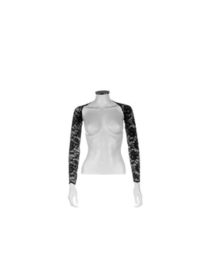 black lace fitted bolero removable sleeves shrug